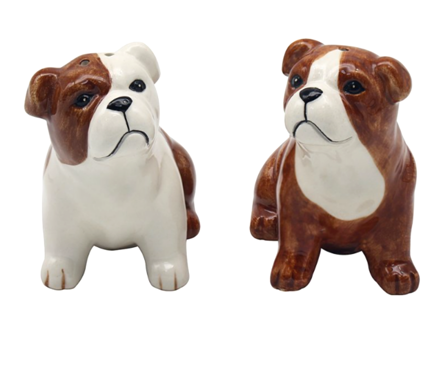 English Bulldog ceramic Salt & Pepper cruet set