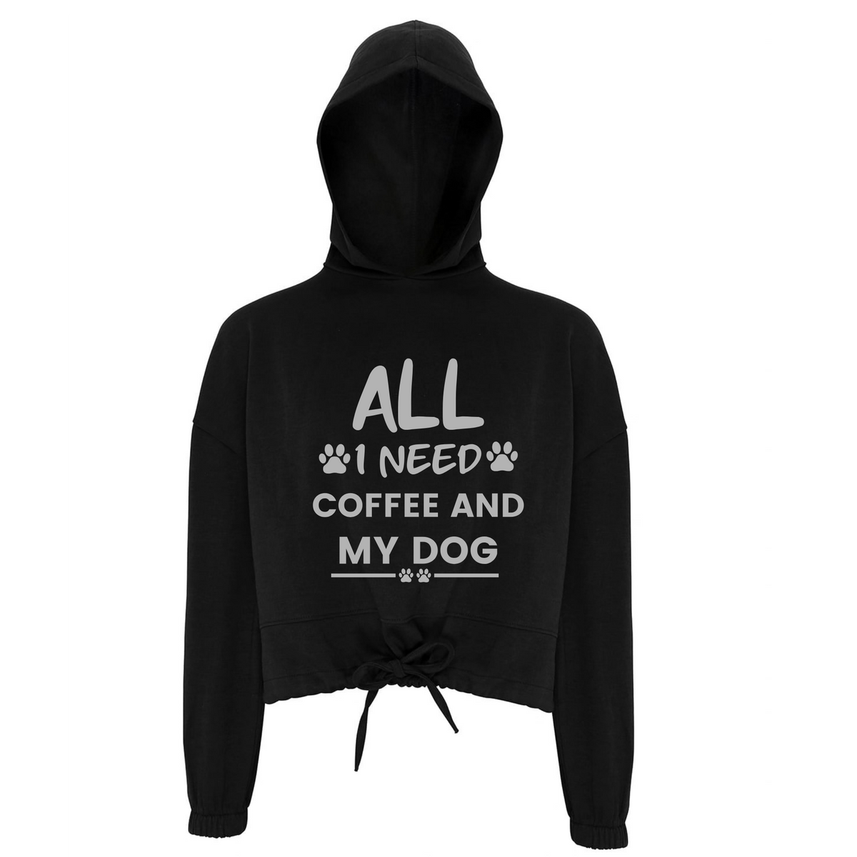 All I Need is Coffee and my Dog(s) Oversized Cropped Hoodie - Made to Order