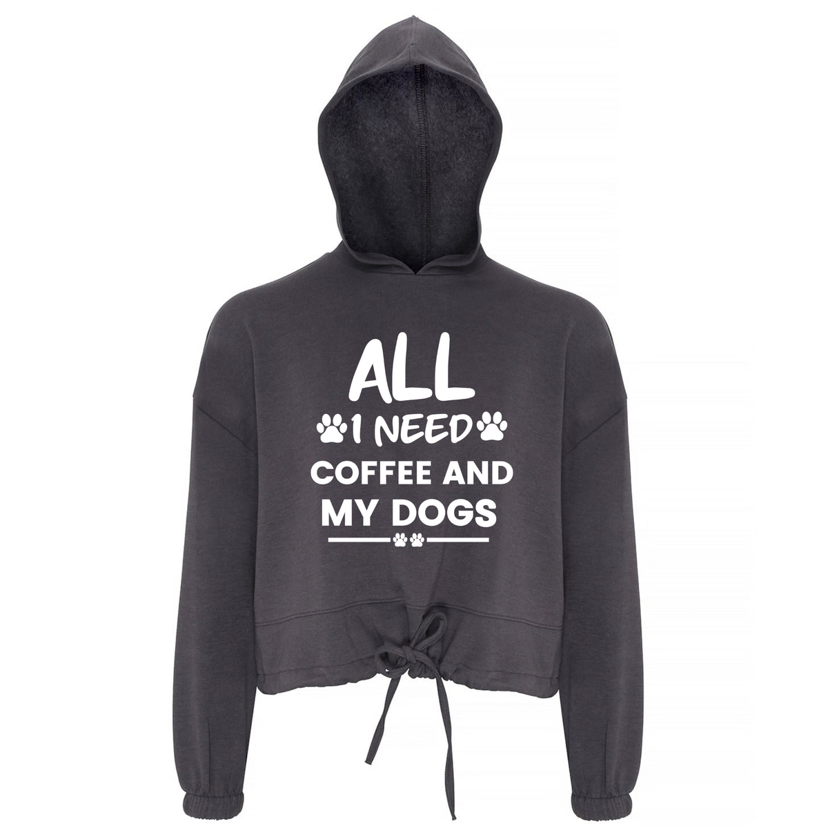 All I Need is Coffee and my Dog(s) Oversized Cropped Hoodie - Made to Order