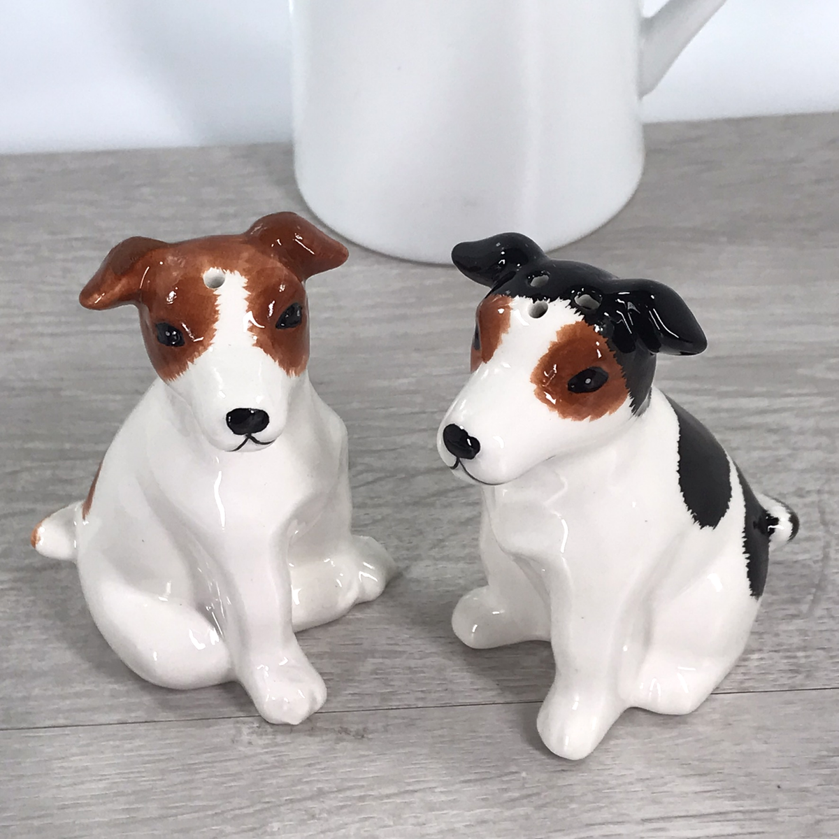 Jack Russell Terrier design ceramic Salt & Pepper set