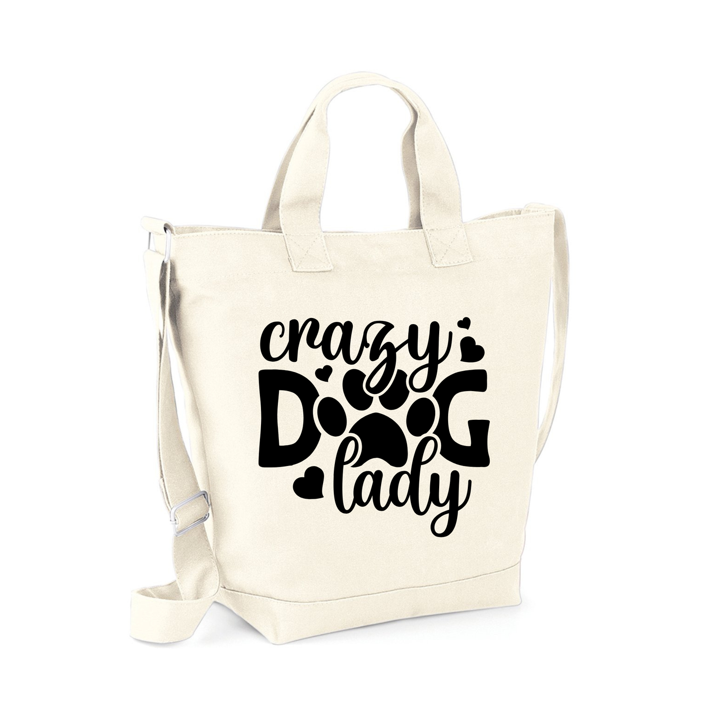 Crazy Dog Lady Crossbody Canvas Day Bag - Made to Order