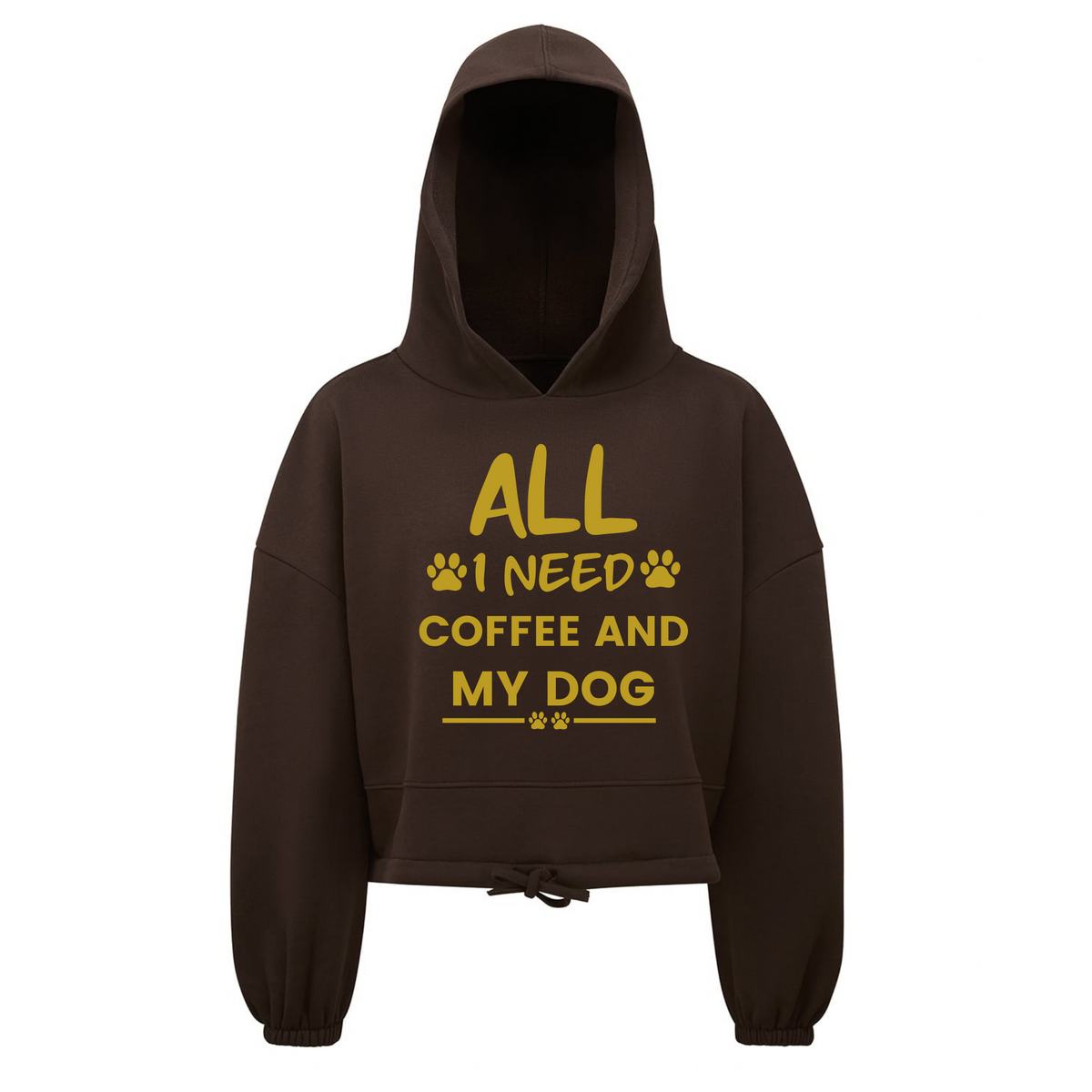 All I Need is Coffee and my Dog(s) Oversized Cropped Hoodie - Made to Order
