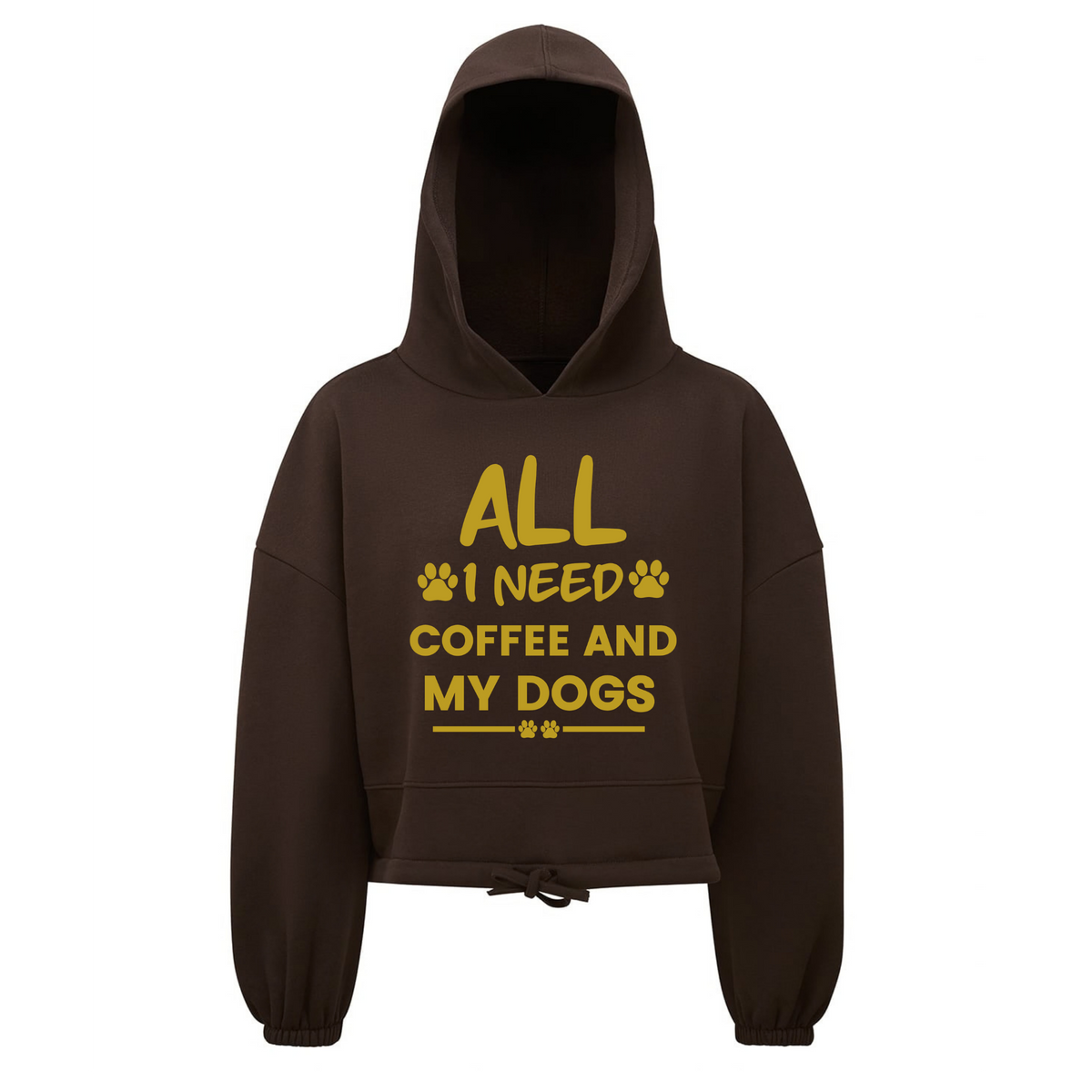 All I Need is Coffee and my Dog(s) Oversized Cropped Hoodie - Made to Order