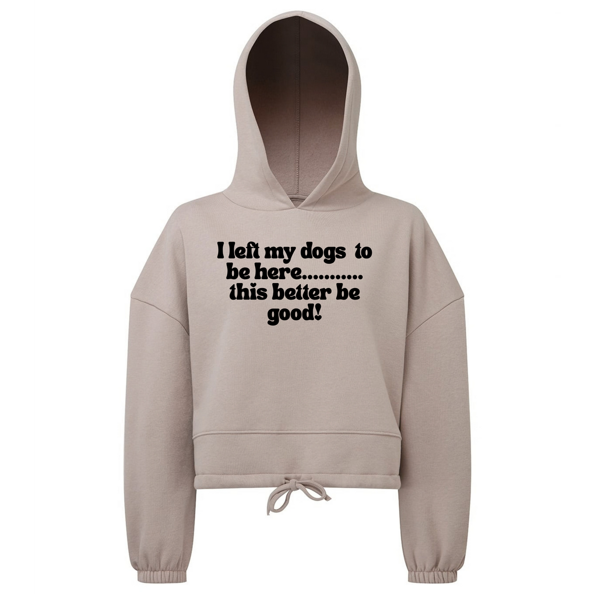 I Left My Dog To Be Here Cropped Oversized Hoodie - Made to Order