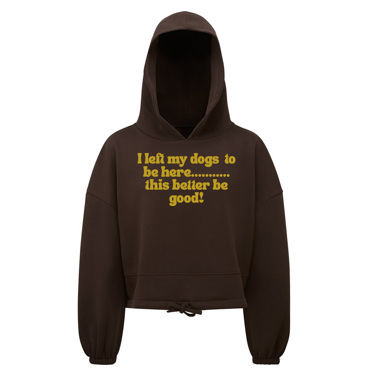 I Left My Dog To Be Here Cropped Oversized Hoodie - Made to Order