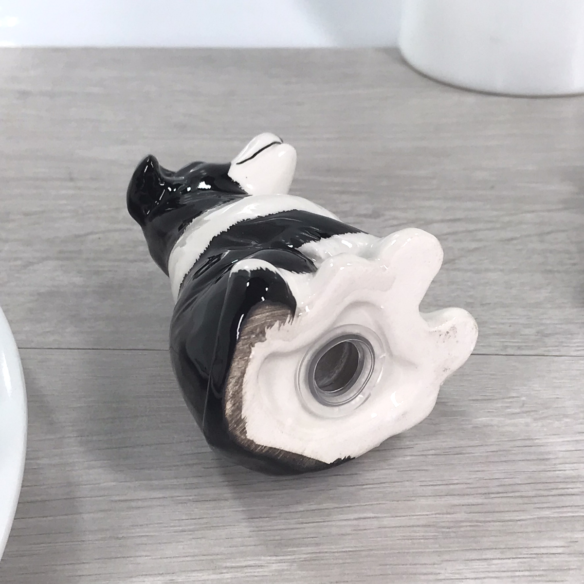 Border Collie design ceramic Salt & Pepper cruet set