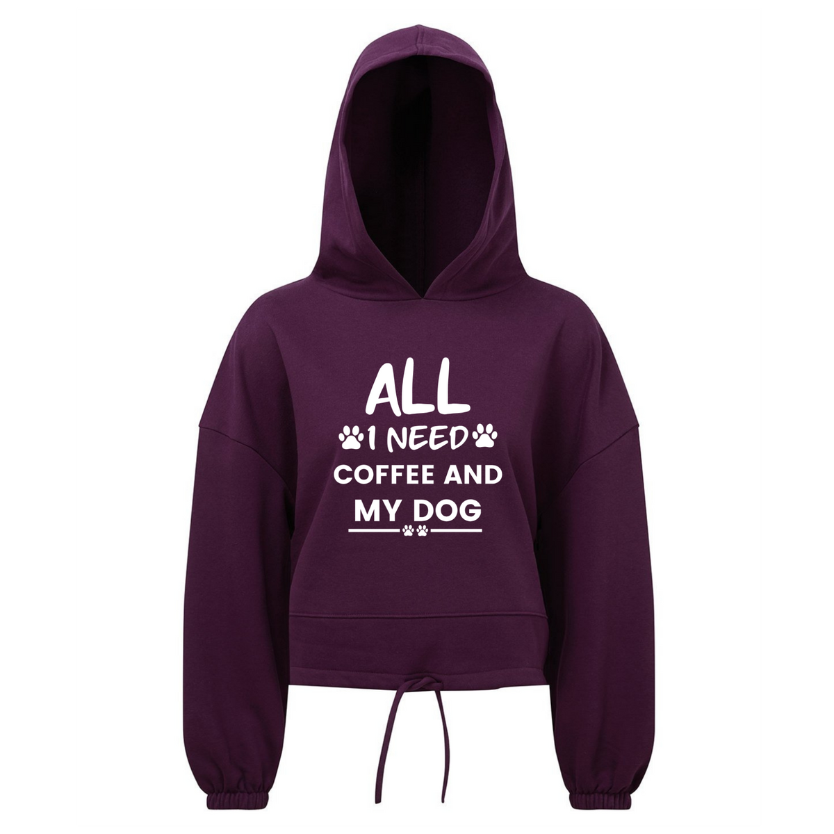 All I Need is Coffee and my Dog(s) Oversized Cropped Hoodie - Made to Order