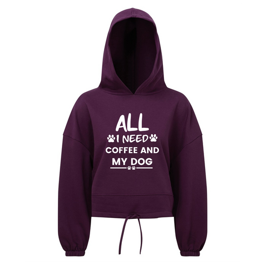 All I Need is Coffee and my Dog(s) Oversized Cropped Hoodie - Made to Order