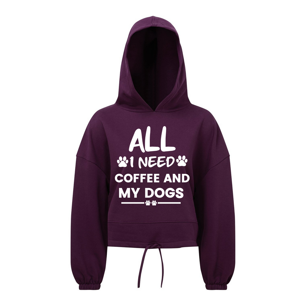 All I Need is Coffee and my Dog(s) Oversized Cropped Hoodie - Made to Order