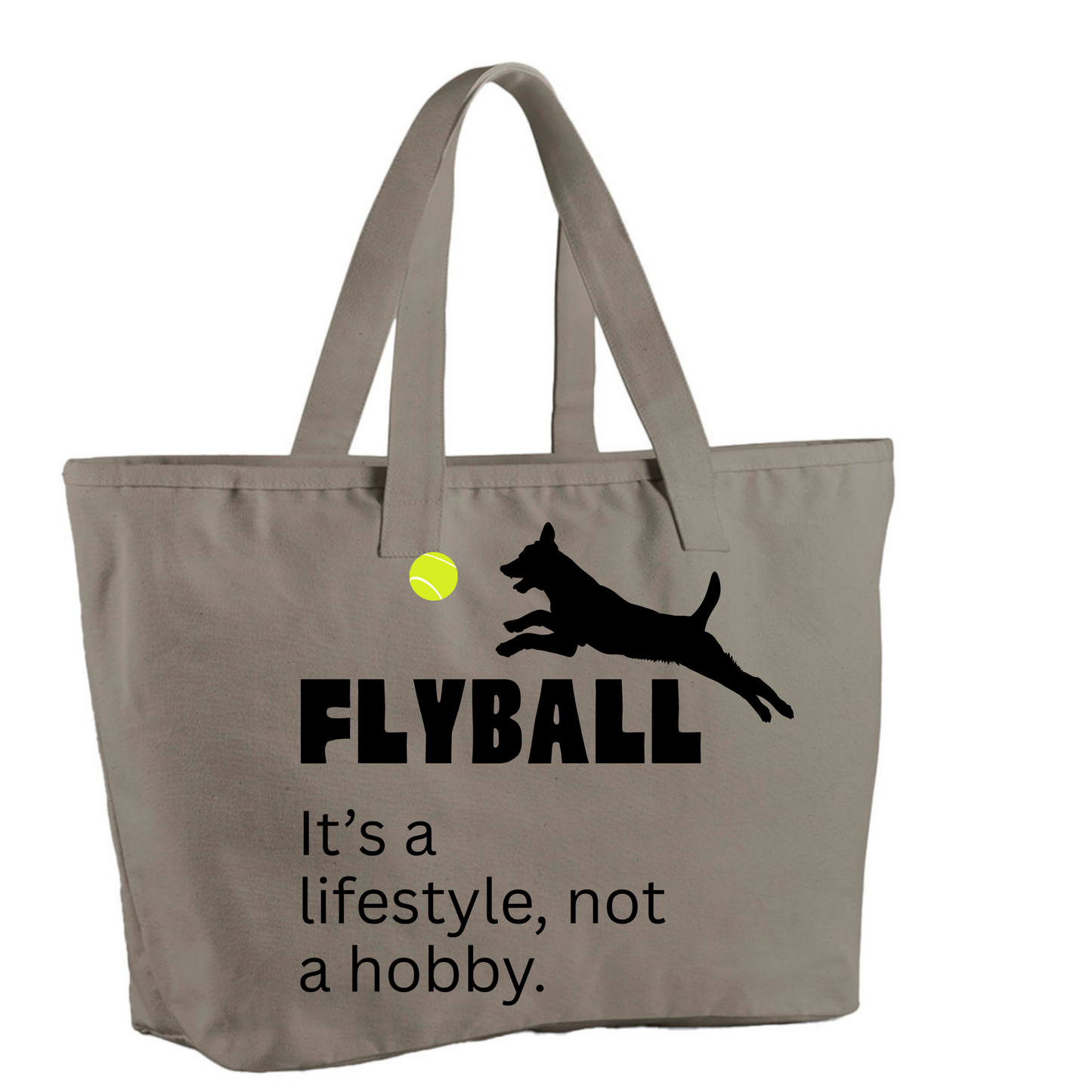 Flyball is a Lifestyle Not A Hobby Oversized Tote Bag - Made to Order