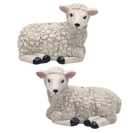 Sheep design ceramic Salt & Pepper cruet set