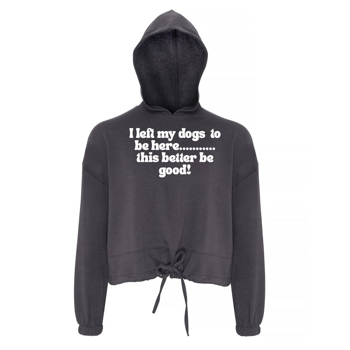 I Left My Dog To Be Here Cropped Oversized Hoodie - Made to Order