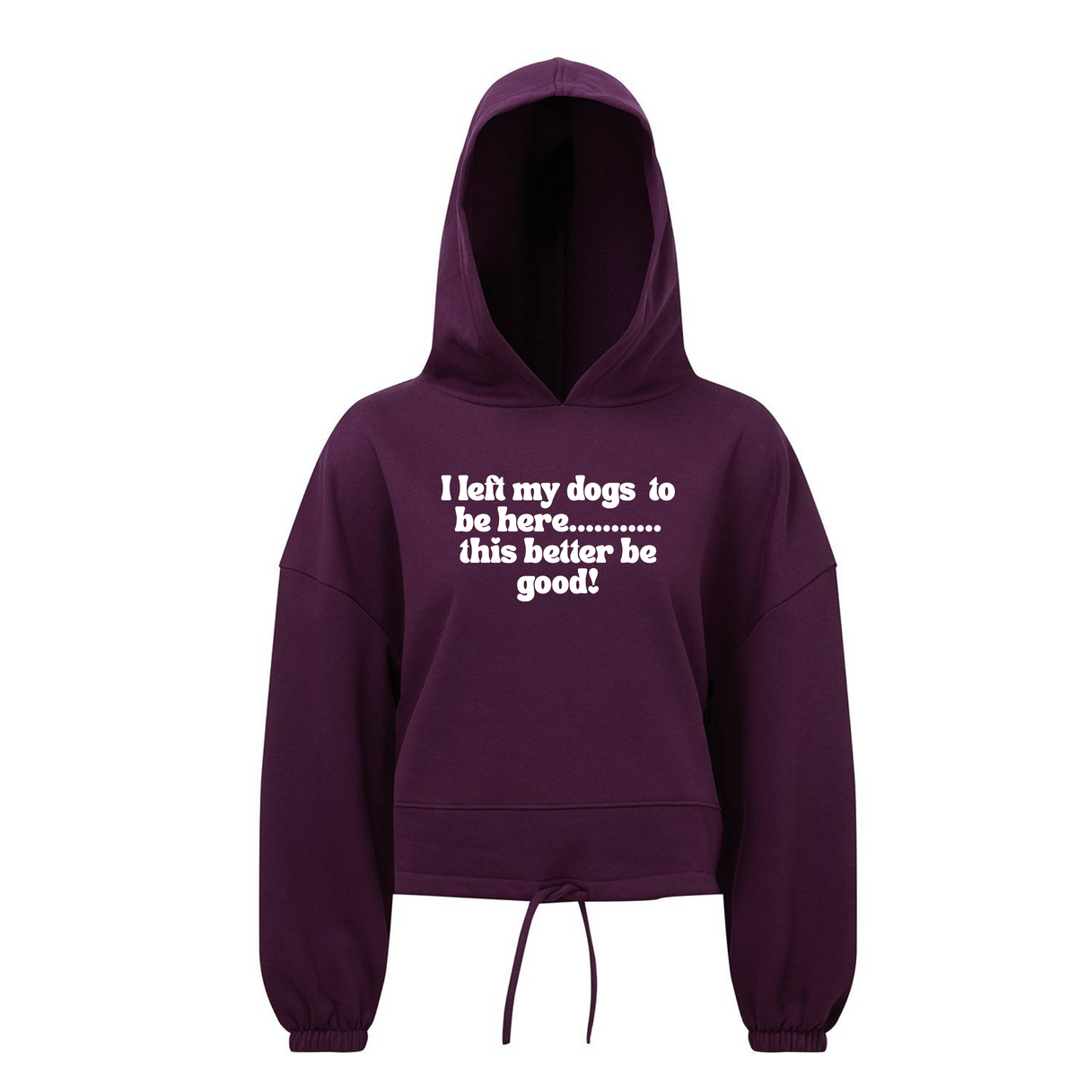I Left My Dog To Be Here Cropped Oversized Hoodie - Made to Order