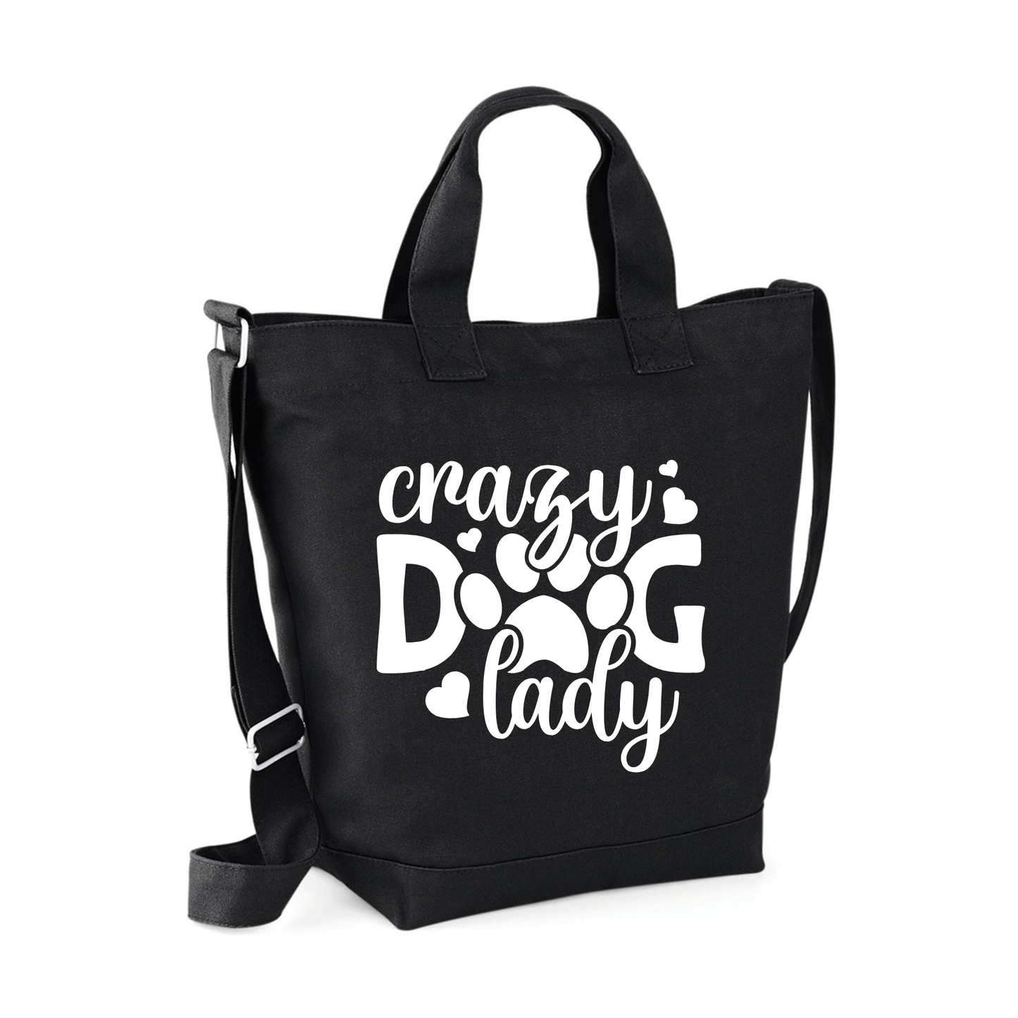 Crazy Dog Lady Crossbody Canvas Day Bag - Made to Order