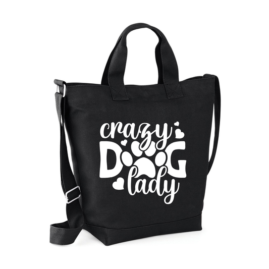 Crazy Dog Lady Crossbody Canvas Day Bag - Made to Order