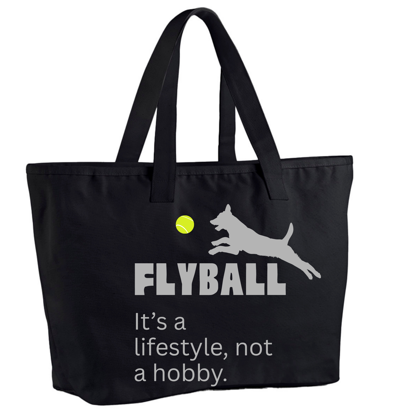 Flyball is a Lifestyle Not A Hobby Oversized Tote Bag - Made to Order