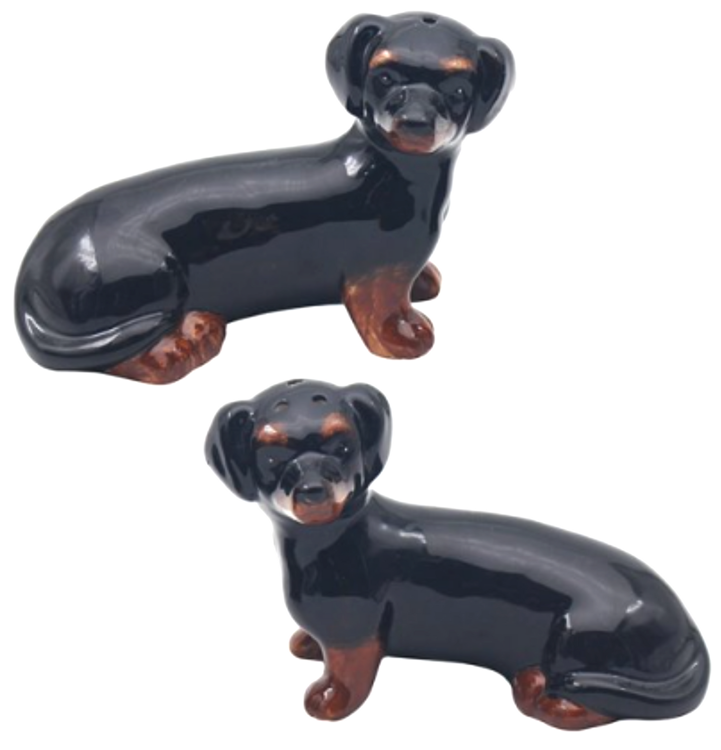 Dachshund design ceramic Salt & Pepper cruet set