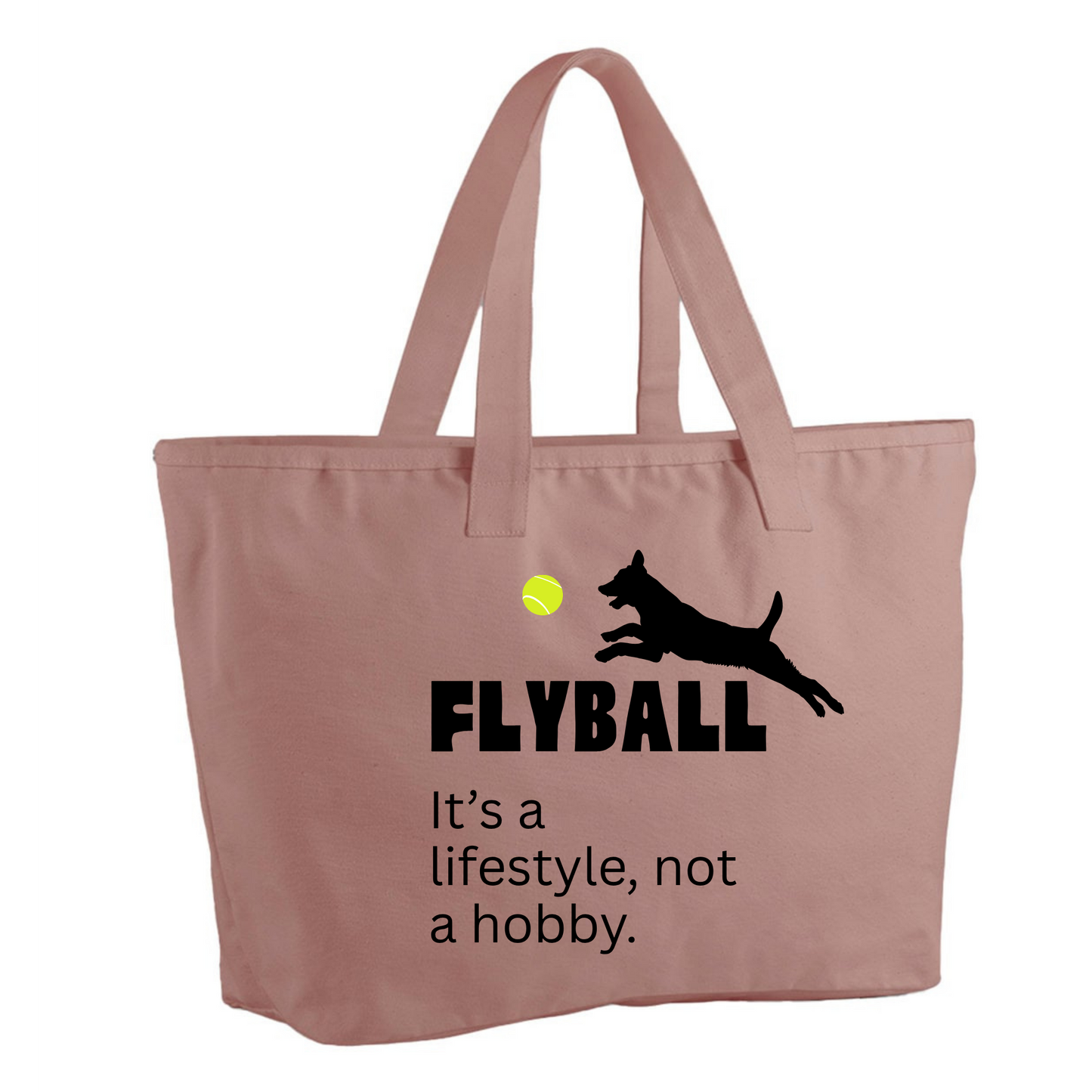 Flyball is a Lifestyle Not A Hobby Oversized Tote Bag - Made to Order