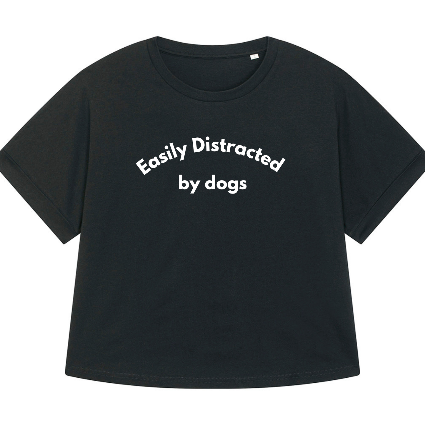 Easily Distracted by Dogs Oversized Cropped T-Shirt - Ready to Ship
