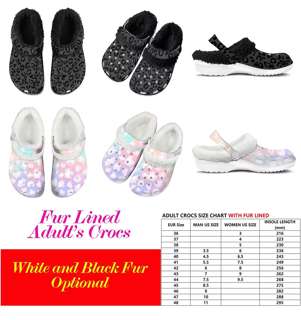 Fur Lined Adult Custom Crocs