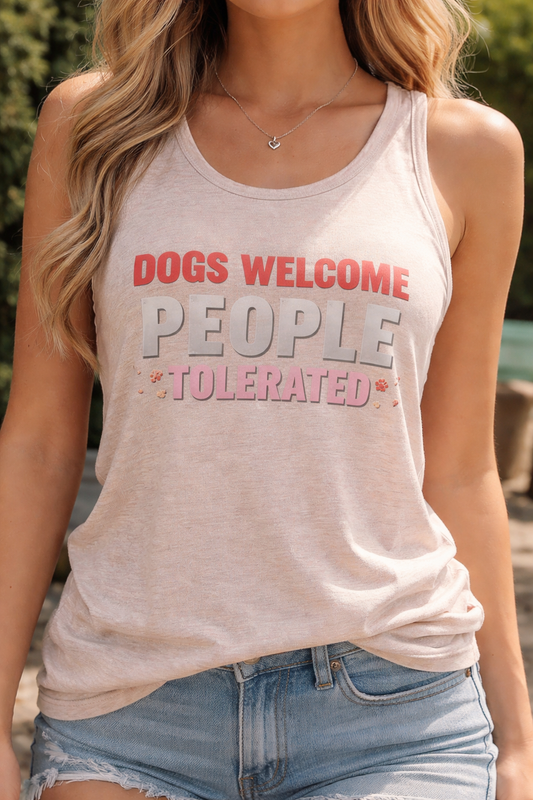 Dogs Welcome People Tolerated Vest Top - Ready to Ship