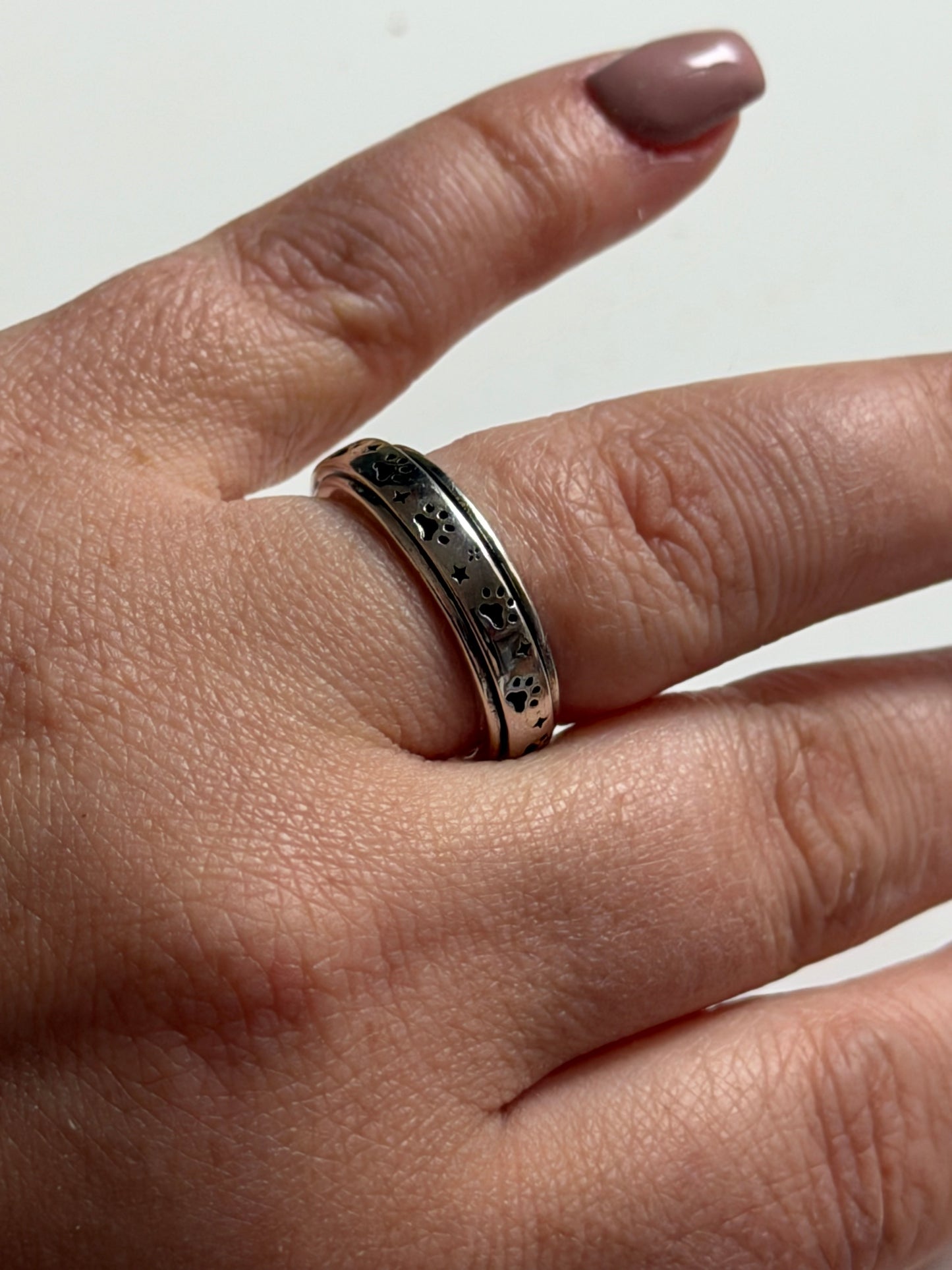 Paw Print Spinner Ring