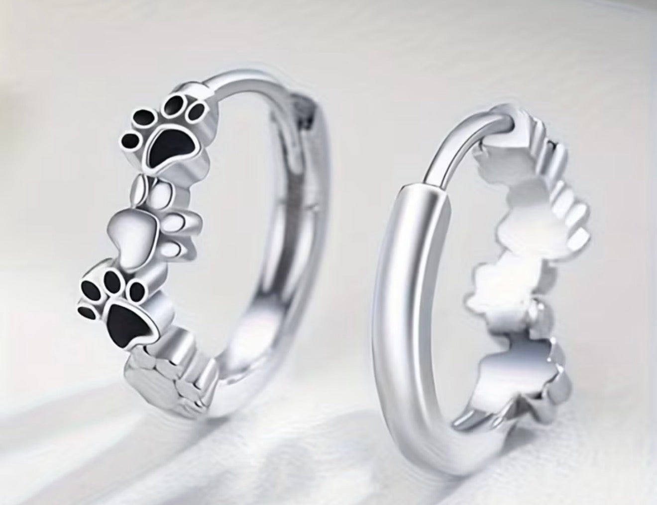Paw Print Hoop Earrings