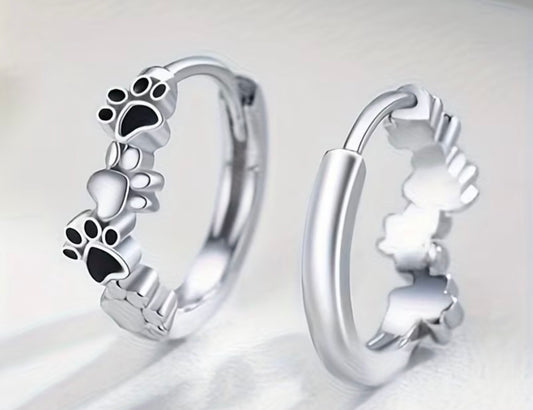 Paw Print Hoop Earrings