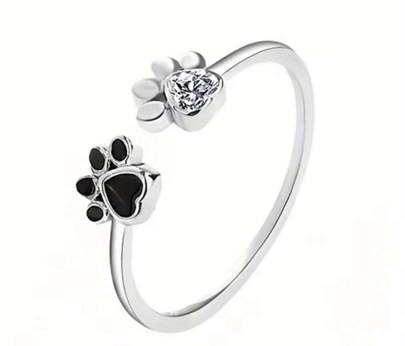 Paw Print Adjustable Ring