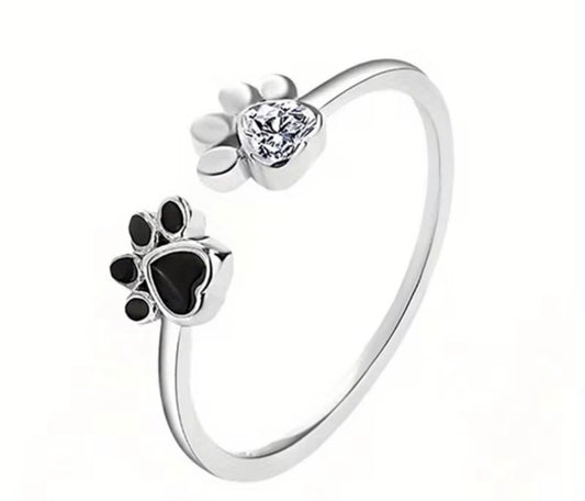 Paw Print Adjustable Ring