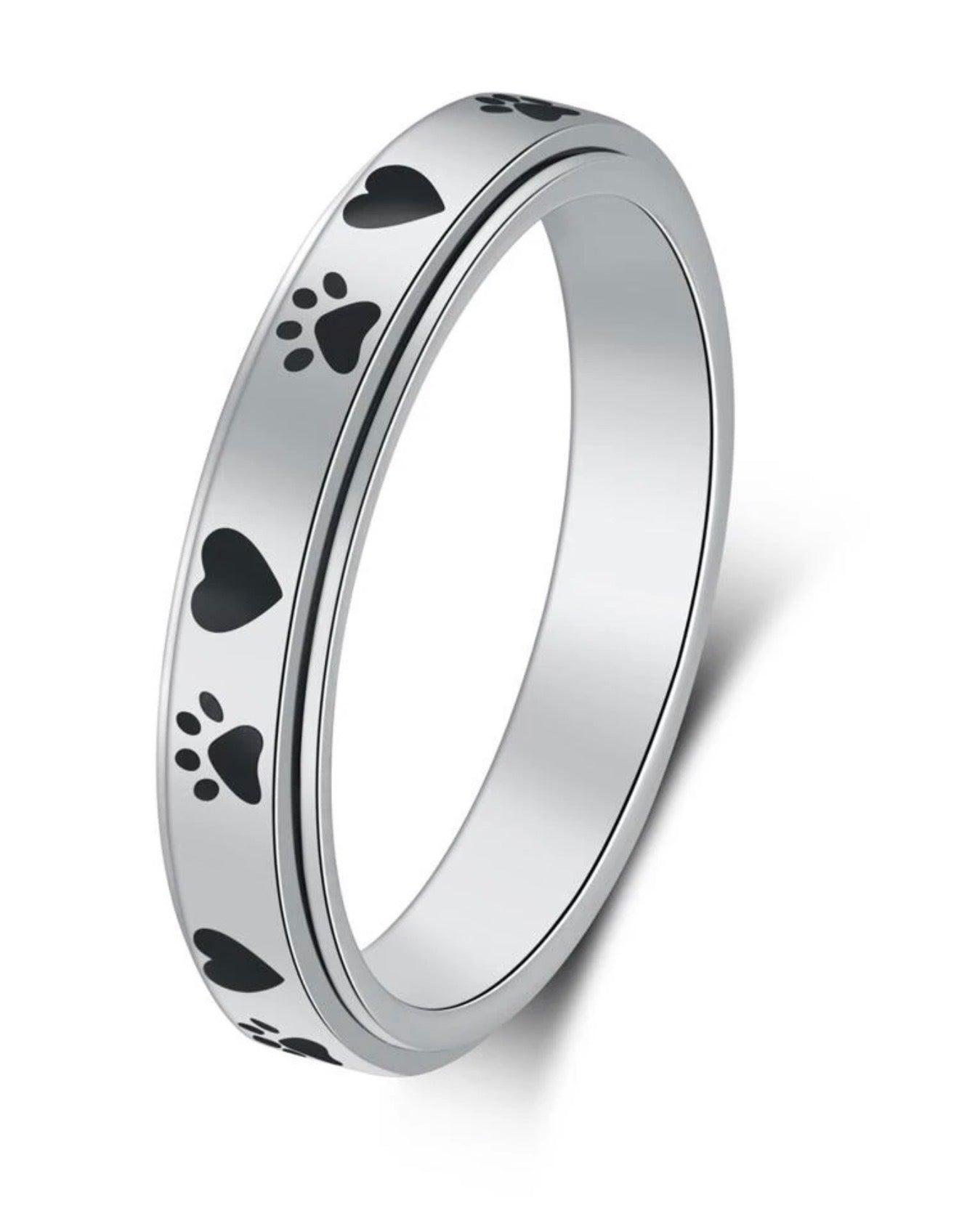 Paw Print Spinner Ring