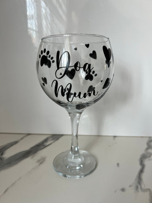 Dog Mum Gin Glass